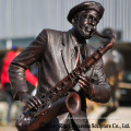 outdoor garden decoration metal craft saxophone bronze musician sculpture